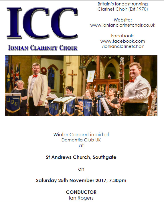 Winter Concert in aid of Dementia Club UK
