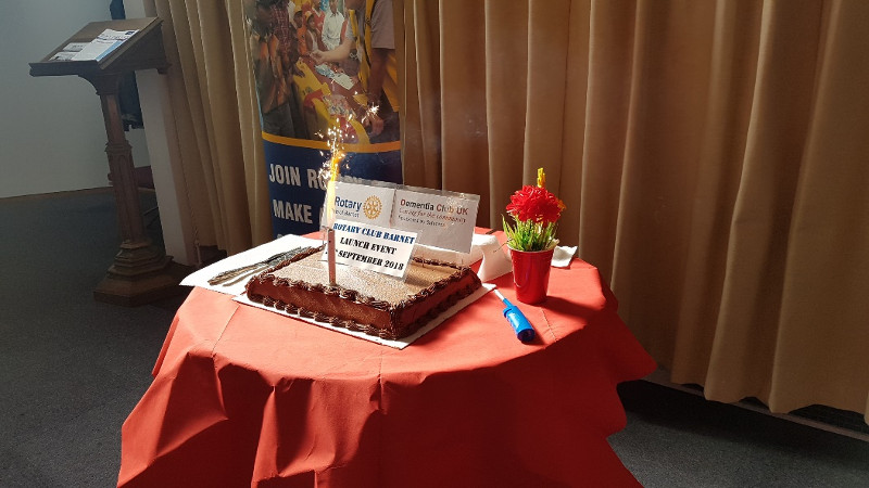 Official Launch of Rotary Club of Barnet Dementia club – 25th September 2018